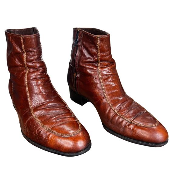 Vintage 70’s Florsheim Men’s Beatle Brown Chelsea Ankle Boot Size US 8 D main image 5